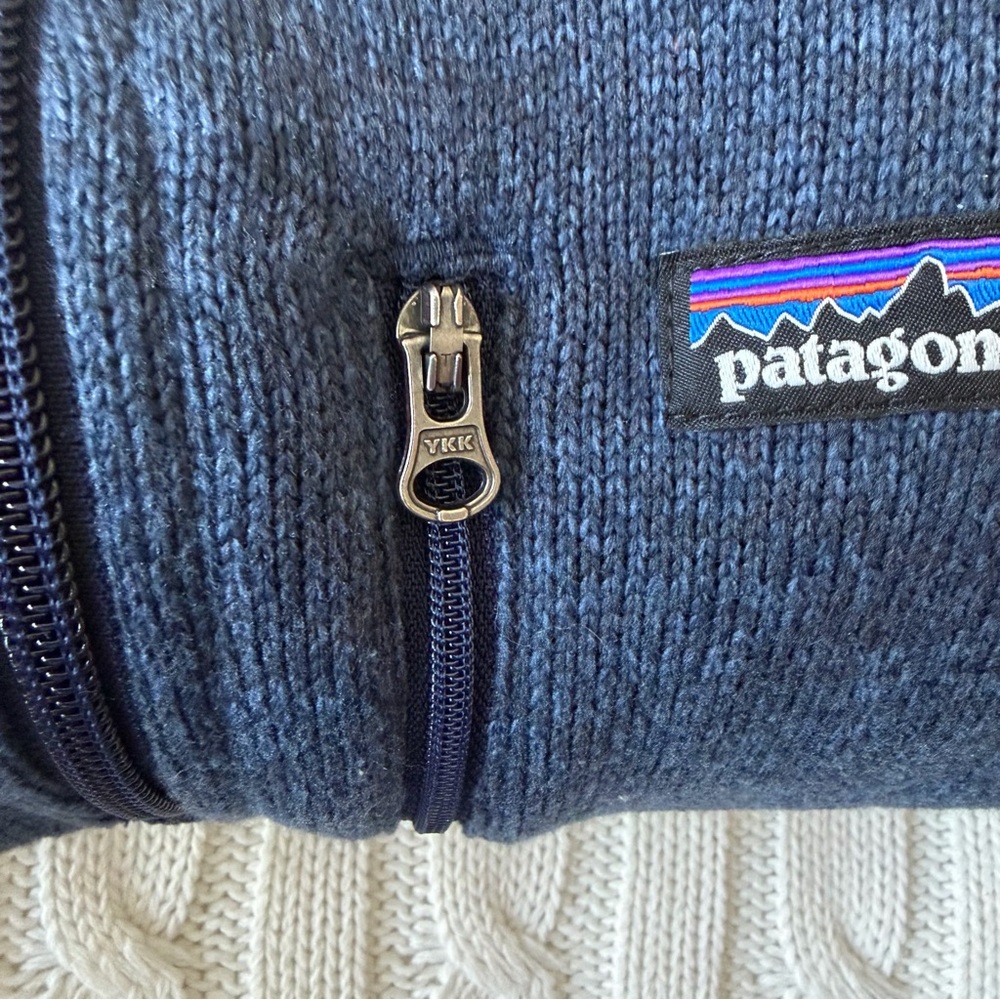 Patagonia Better Sweater 1/4 Zip Medium 10 Neutral Blue Winter Layer Ski Top - Picture 6 of 7